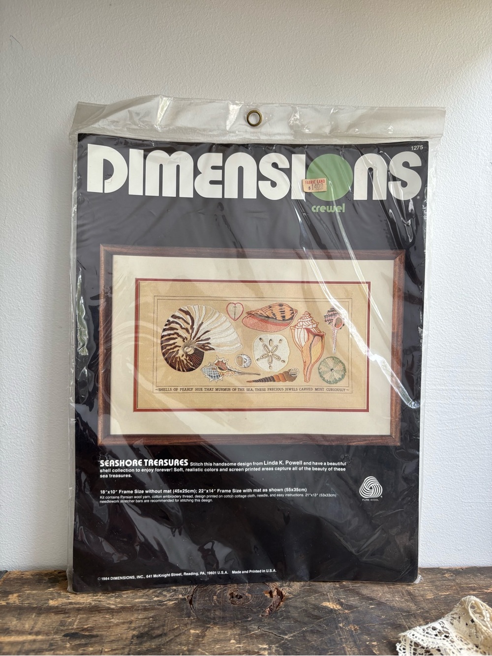 Vintage DIY crewel kit - seashore sea ocean naturalist Dimensions Co